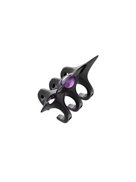 Wide Inspired Three Layer Spikes Open Rings For Mysterious And Personality Expression Featuring Adjustable Fit