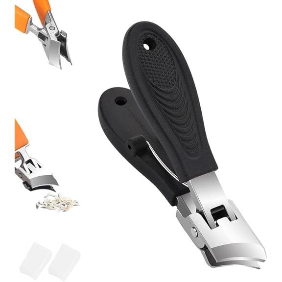 Wide Jaw Opening Anti-Splash Slanted Nail Clipper, 2025 Ultra Sharp Large Slanted Stainless Steel Toe Nails, Slanted Nail Clipper, Curved Toenail Clippers for Thick Nails (Black)