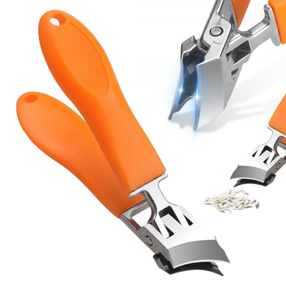 Nails Sharp Reducer Wide Jaw Opening Anti-Splash Slanted Nail Clipper, 2025 Upgrade Ultra ...