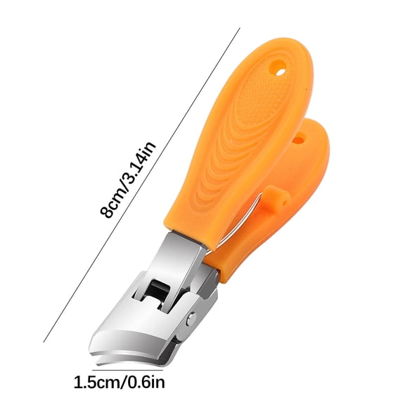 Wide Jaw Opening Anti-Splash Slanted Nail Clipper, Fingernail and Toenail Clippers Clippers for Ingrown Nails, Curved Toenail Clippers for Thick Nails, Household Slanted Nail Clippers (Orange)