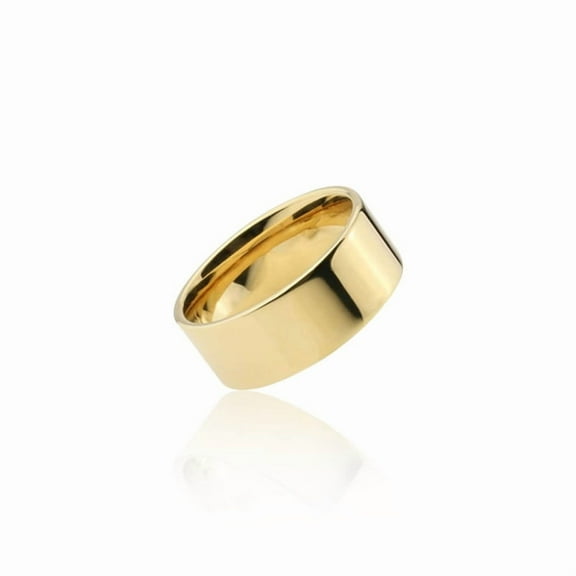Wide Jewelry making Band 10k Yellow Gold over Silver Wide Flat Band - Unisex Ring - Men's and Women's