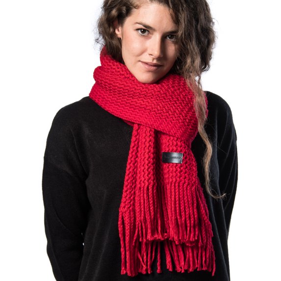Wide Knit Ribbed Scarf