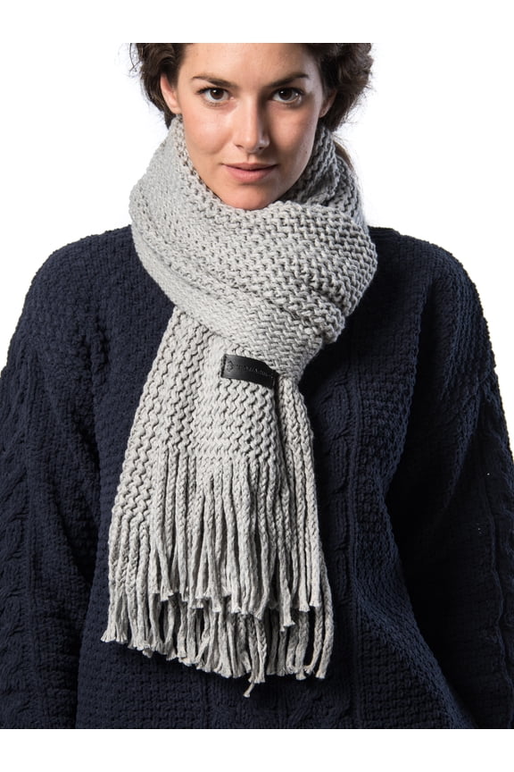 Wide Knit Ribbed Scarf