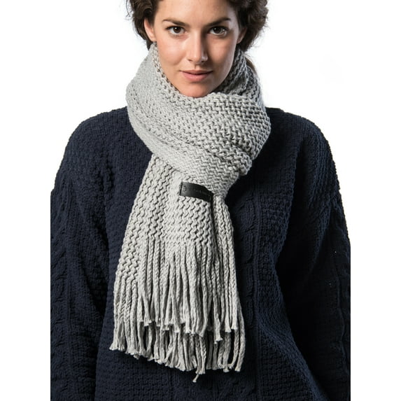 Wide Knit Ribbed Scarf