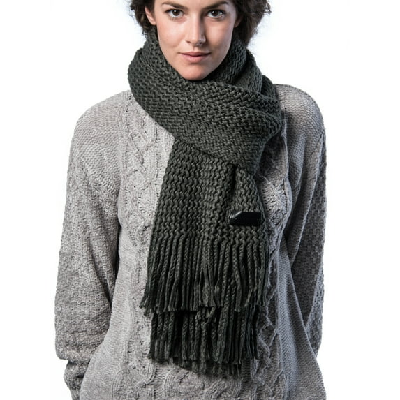 Wide Knit Ribbed Scarf