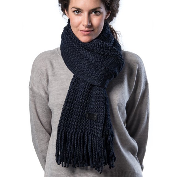 Wide Knit Ribbed Scarf