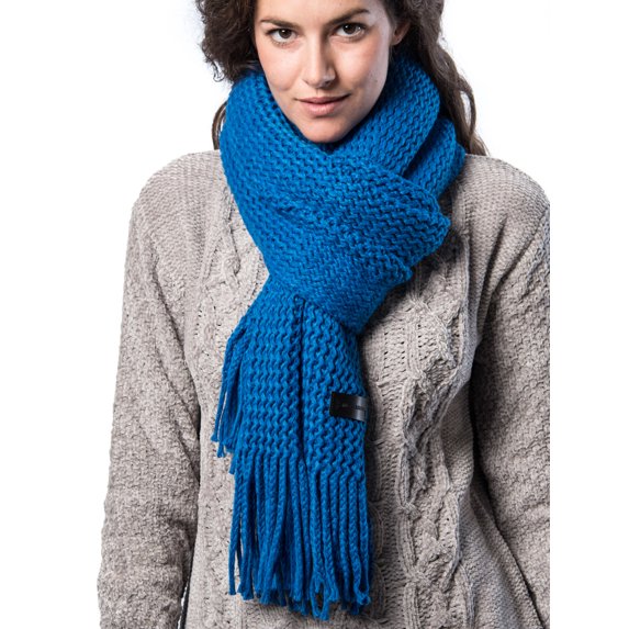 Wide Knit Ribbed Scarf