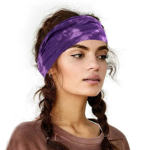 Wide Knotted Headband for Women - Tie Dye Non-Elastc Hairband, Stylish & Comfortable Headband, Multi-Use Hair Accessory for Women, Fashionable Hair Tie for Sports & Casual Wear Hal Makeup Organizers