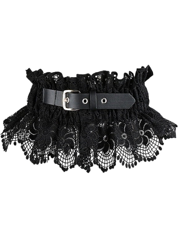 Wide Lace Corset Belt, Gothic Stretch Waist Cincher for Women, Y2K Elastic Obi Sash Belt