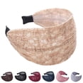 thumbnail image 1 of Wide Lace Headbands,Non Slip Wide Hard Headband Hollow Head Bands Widely Hairband for Women Summer Beach Party Holiday Hair Accessories QURATI Pink One Size, 1 of 4