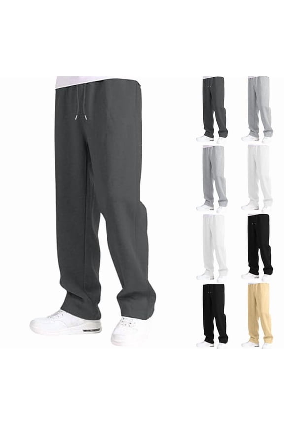 Wide Leg Baggy Cargo Sweatpants for Boys Elastic Waist Pants Open Bottom Straight Work Athletic Joggers Pants Dark Gray L