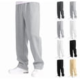 thumbnail image 1 of Wide Leg Baggy Cargo Sweatpants for Boys Elastic Waist Pants Open Bottom Straight Work Athletic Joggers Pants Light Gray XL, 1 of 3