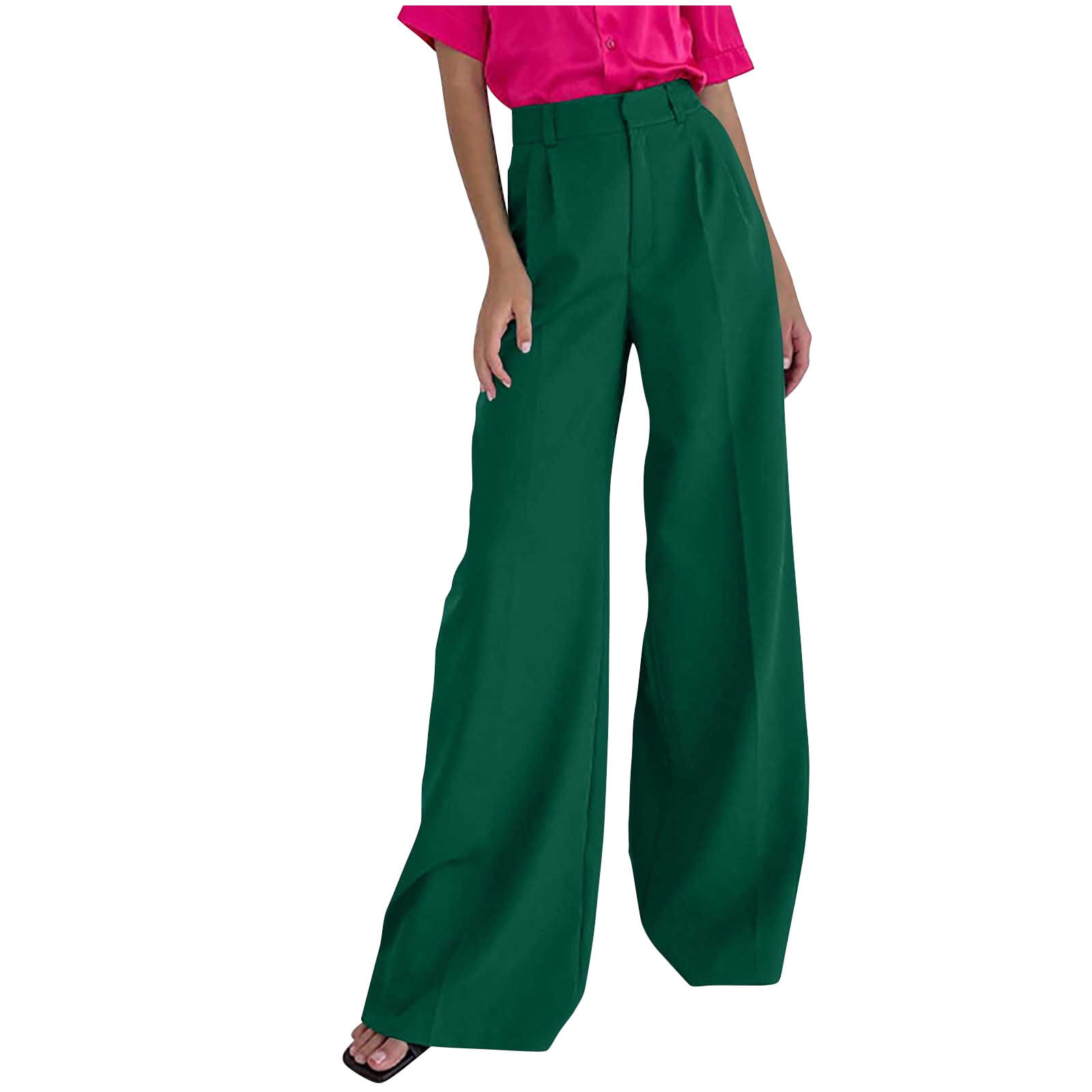 Wide Leg Blazer Pants for Women High Waisted Solid Straight Suit Pants