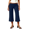 thumbnail image 1 of Wide Leg Capri Pants for Women Elastic Waist Low Rise Stretchy Yoga Pants Casual Sweatpants Gym Daily Wear, 1 of 7