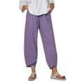 thumbnail image 1 of Wide Leg Capri Yoga Pants for Women Plus Size Loose Casual Harem Cropped Baggy Pants Trouser with Pocket, 1 of 4