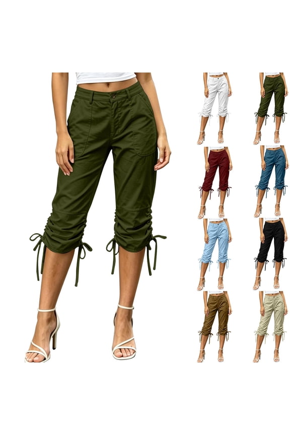 Wide Leg Cargo Pants Ndbuld Omens Solid Color Drawstring Cargo Pants Blue XXL
