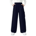 thumbnail image 1 of Wide Leg Cargo Pants for Boys Girls Soft Cotton Elastic Waisted Wide Leg Sweatpants with Multi Pockets 5-15 Years (5 Years, Navy), 1 of 7