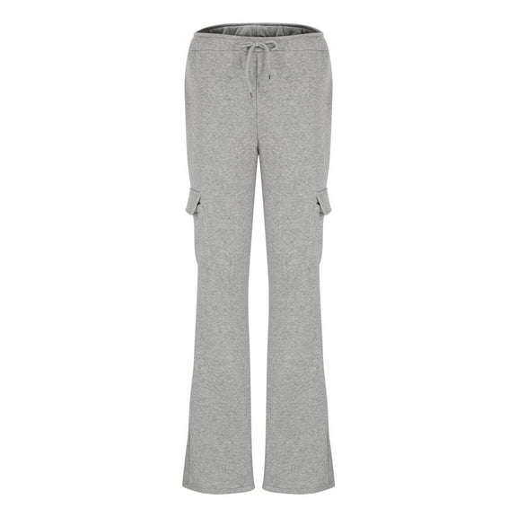 Wide Leg Cargo Sweatpants for Women Plus Size Straight Leg Sweat Pants High Waisted Trendy Comfy Drawstring Elastic Pants