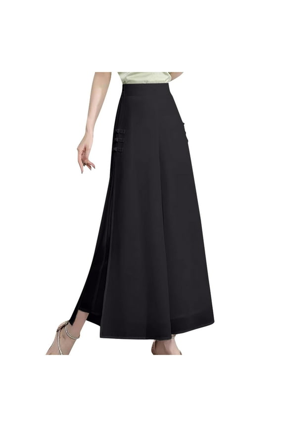 Wide Leg Chiffon Dress Palazzo Pants for Women Casua Trousers Party Club Pants Slimming Split Drop Pants Summer Beach Vacation Pants