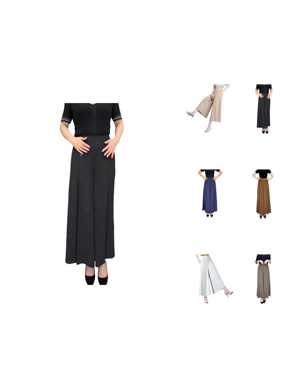 Wide Leg Drape Pants for Women Button Detail With Flowing Silhouette Three-Season Casual Trousers
