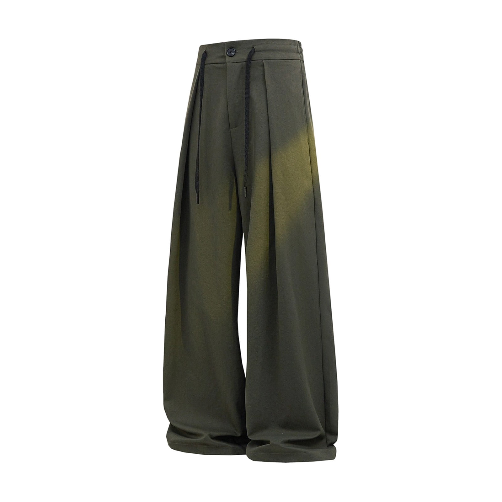 Wide Leg Dress Pants Mens Baggy Pleated Trousers Drawstring Vintage ...