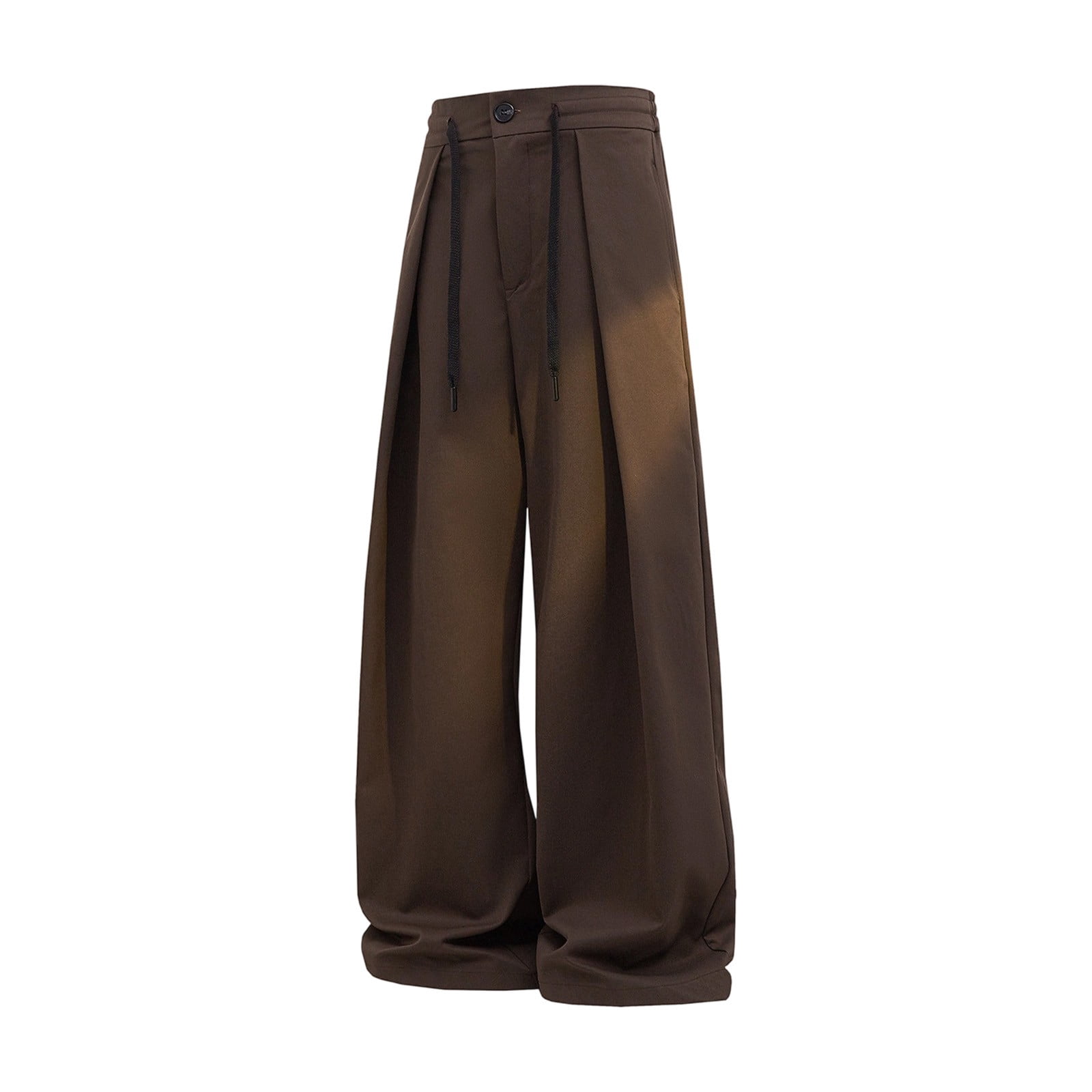 Wide Leg Dress Pants Mens Baggy Pleated Trousers Drawstring Vintage ...