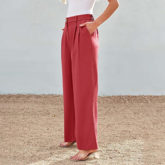 Wide Leg Dress Pants Women's High Waisted Dressy Trousers Dress Pants for Women Business Casual plus Womens Pants Casual Work Elastic Womens Casual Pants for Work Petite Pants for Women Casual Womens