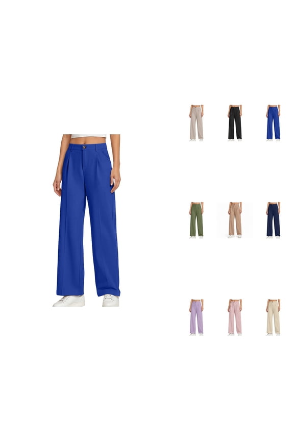 Wide Leg Dress Pants for Girls – School Uniform Khaki Pants, Preppy Fashion, Sizes 5-14 Years