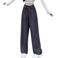 thumbnail image 1 of Wide Leg Dress Pants for Women High Waisted Dressy Trousers 2025 Trendy Button Down Business Casual Work Pants, 1 of 4