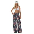 thumbnail image 1 of Printed Wide Leg Pants with Drawstring, 1 of 4