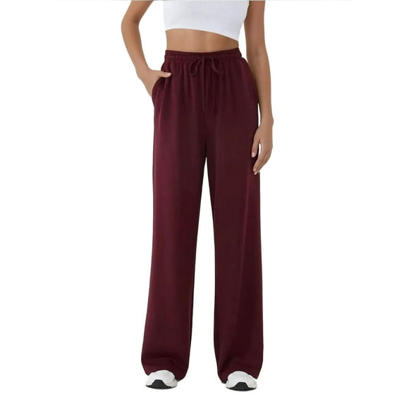Wide Leg Elastic Waist Sweatpants