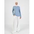 thumbnail image 1 of Wide Leg Elastic Waist Viscose Pants Ecru, 1 of 5