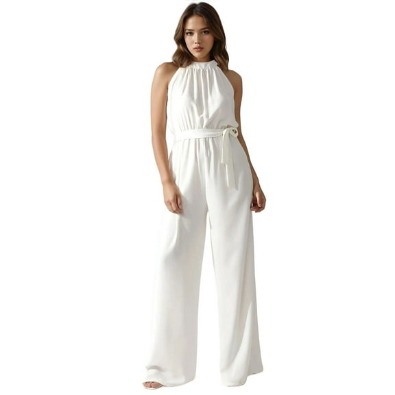 Wide Leg Halter Neck Jumpsuit