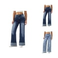 thumbnail image 1 of Wide Leg Jeans Woman 2026 Trendy High Waisted Stretch Slim Fit Bootcut Denim Pants Jean Trousers, 1 of 7