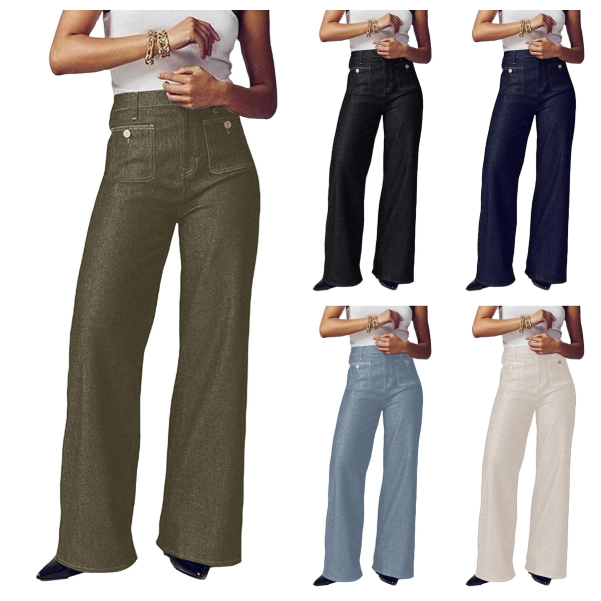 Women Y2K Jeans High Waisted Baggy Denim Pants Girls Women Y2K Jeans High Waisted Baggy Denim Pants Girls
