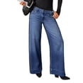 thumbnail image 1 of Wide Leg Jeans for Women High Waisted Denim Pants Boyfriend Jeans Trendy Casual Summer Bottom Blue L, 1 of 9