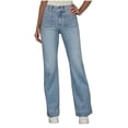 thumbnail image 1 of Wide Leg Jeans for Women Trendy High Waisted Denim Trouser with Pockets Sky Blue S, 1 of 4