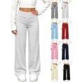 thumbnail image 1 of Wide Leg Jogger Pants for Girls Kids Elastic Waist Stretch Straight Leg Casual Athletic Long Pants, 1 of 9