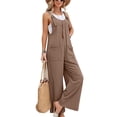 thumbnail image 1 of Wide Leg Jumpsuit for Women Spring Summer Casual Loose Bib Overalls Palazzo Pants Rompers Jumpsuits Camel M, 1 of 5