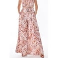 thumbnail image 1 of Wide Leg Ladies Pants in Tropical Palm Print with Belt, 1 of 4