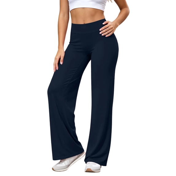 Wide Leg Legging For Women Elastic High Waist Stretchy Athletic Trouser Fall Casual Workout Yoga Activewear Pants