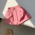 thumbnail image 1 of Wide Leg Linen Shorts for Girls Elastic High Waisted Pleated Casual Loose Bermuda Shorts, 1 of 5