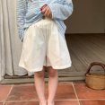 thumbnail image 1 of Wide Leg Linen Shorts for Girls Elastic High Waisted Pleated Casual Loose Bermuda Shorts, 1 of 5