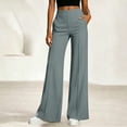 thumbnail image 1 of Wide Leg Palazzo Pants for Women Elastic Waist Summer Work Trousers Straight Leg Dressy Pants with Pockets Teacher Outfits S, 1 of 6