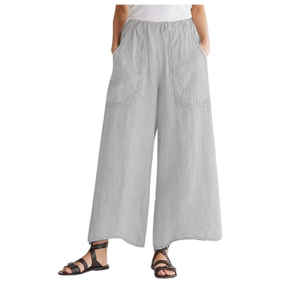 Wide Leg Palazzo Pants for Women High Elastic Waisted Flowy Casual Summer Female Long Trouser Pants