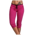 thumbnail image 1 of Wide Leg Pants New Capris Sweatpants for Women Casual Lightweight Capris Joggers Plus Size Drawstring Pants Summer Workout Cropped Trousers Wide Leg Sweatpants Women Pinky-a M, 1 of 5