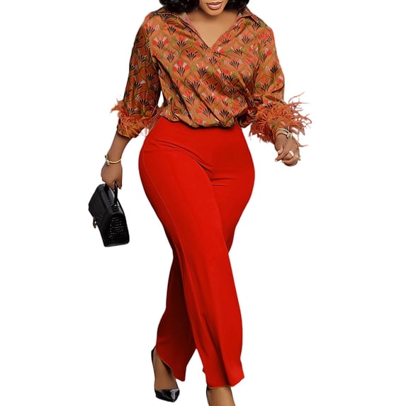 Wide-Leg Pants Fashion African Suit