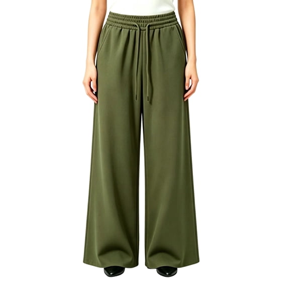 Wide Leg Pants For Women Casual Wide Leg Elastic High Waist Lounge Pants Travel Beach