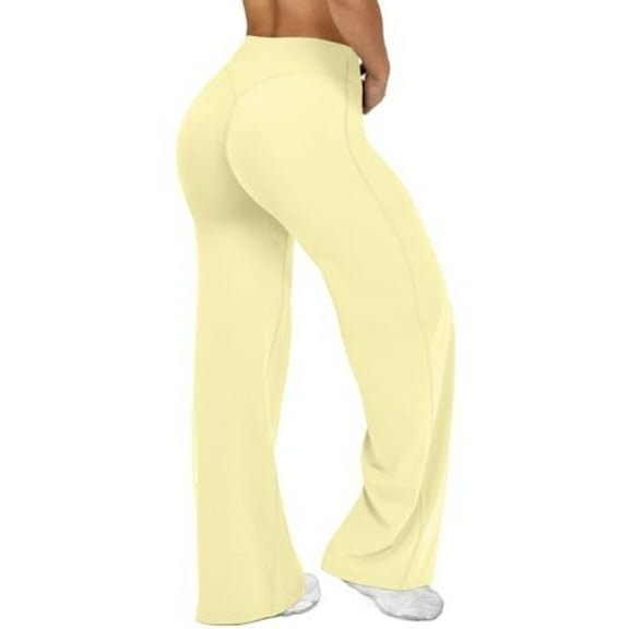 Wide Leg Pants For Womens High Waist Straight Leg Yoga Pants Loose Stretch Gym Workout Sweatpants Casual Lounge Butt Lifting Bottoms
