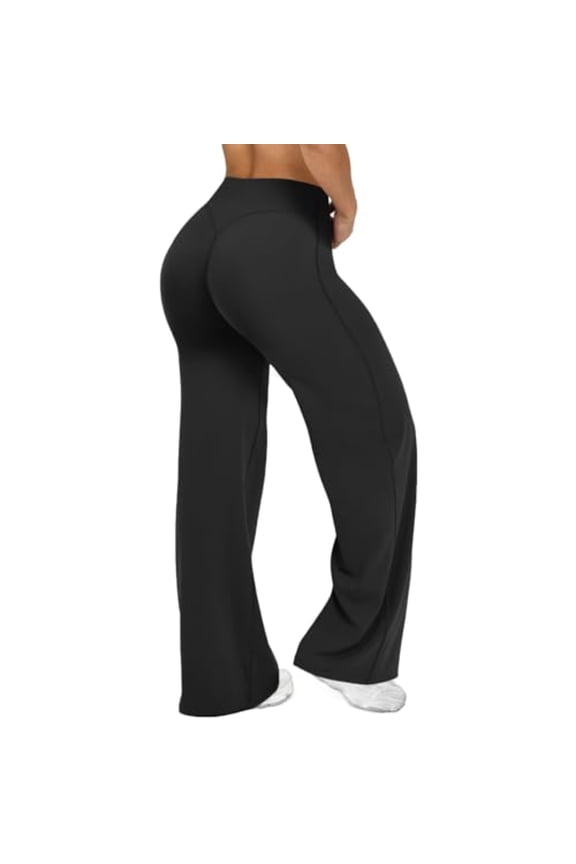 Wide Leg Pants For Womens High Waist Straight Leg Yoga Pants Loose Stretch Gym Workout Sweatpants Casual Lounge Butt Lifting Bottoms